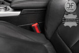 BLACK RED STRIPE 2X SEAT BELT LEATHER COVERS FOR BMW MINI R55 R56 R57 07-14