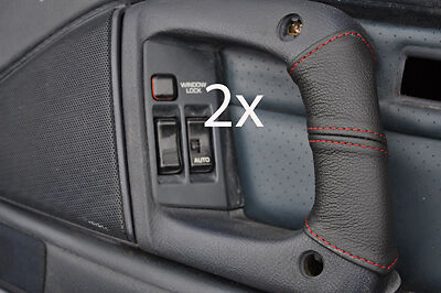 red stitching FITS TOYOTA SUPRA MK3 1986-1993 2X DOOR HANDLE LEATHER COVERS