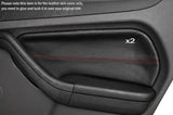 RED STITCH 2X REAR DOOR CARD TRIM SKIN COVERS FITS FORD FOCUS MK3 05-08 5 DR