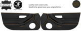 YELLOW STITCH 2X FULL DOOR CARD REAL LEATHER COVERS FITS HONDA CRX DEL SOL 92-97