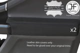 BLACK STITCH 2X FRONT DOOR CARD TRIM LEATHER COVER FOR FORD F-150 F150 15-19