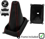 RED  STITCH REAL LEATHER GEAR GAITER+PLASTIC FRAME FITS QUADIX DURUXX CUSTOM NEW