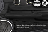 BLACK REAL LEATHER 2X DOOR HANDLE COVERS FOR CHRYSLER CROSSFIRE 03-08 STYLE 2