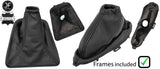 BLACK REAL LEATHER GAITERS SET+ PLASTIC FRAME FOR JAGUAR X-TYPE 2001 - 2009