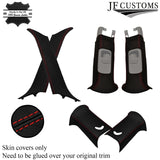 RED STITCH ITALIAN LEATHER PILLAR KIT COVERS FOR BMW MINI R50 R53 01-06