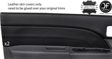 BLACK STITCH 2X FRONT DOOR CARD LEATHER COVERS FOR FORD RANGER MAZDA BT50 06-12