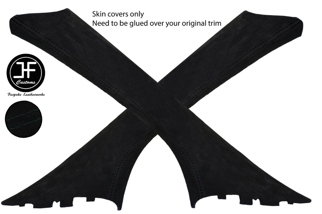 BLACK STITCH 2X A PILLAR SUEDE COVERS FITS DODGE CALIBER 2006-2011 CUSTOM NEW