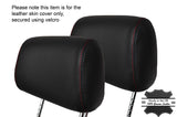RED STITCH 2X FRONT HEADREST LEATHER SKIN COVERS FITS BMW 3 SERIES E36 92-99