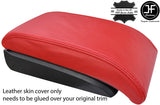 RED TOP GRAIN REAL LEATHER ARMREST COVER FITS VW TOURAN & CADDY MAXI 2011-15