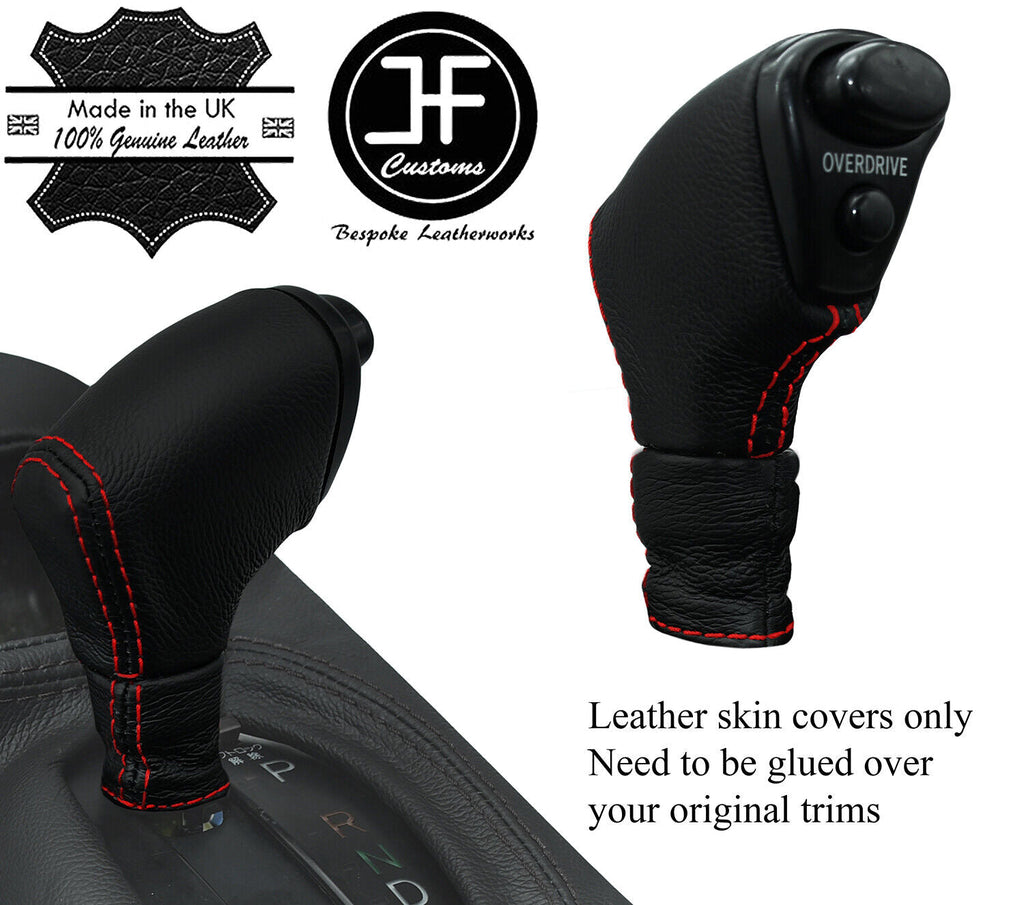 RED STITCH AUTOMATIC KNOB REAL LEATHER COVERS FOR TOYOTA SUPRA MK4 1993-2002