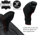 RED STITCH AUTOMATIC KNOB REAL LEATHER COVERS FOR TOYOTA SUPRA MK4 1993-2002