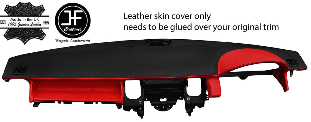 BLACK & RED TOP DASH DASHBOARD REAL LEATHER COVER FOR RANGE ROVER SPORT 05-09