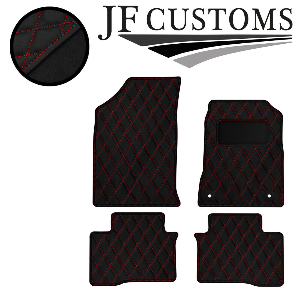 RED DIAMOND STITCH VINYL 4XTAILORED FLOOR CARPET FOR SSANGYONG TIVOLI 15-21 JF1