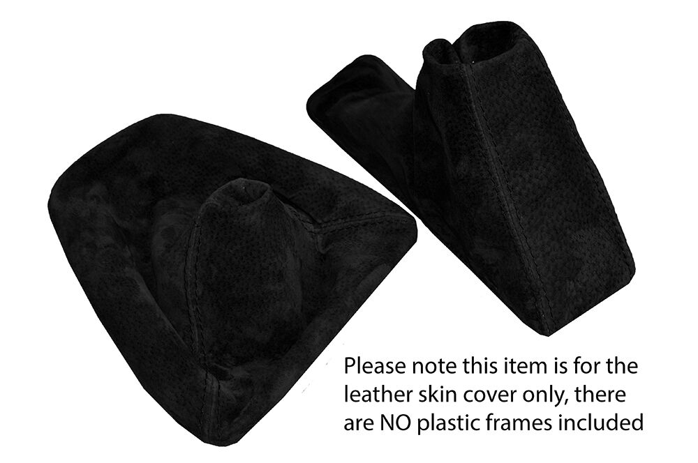 BLACK SUEDE FITS BMW E90 91 92 93 AUTO AUTOMATIC GEAR HANDBRAKE BLACK STITCH