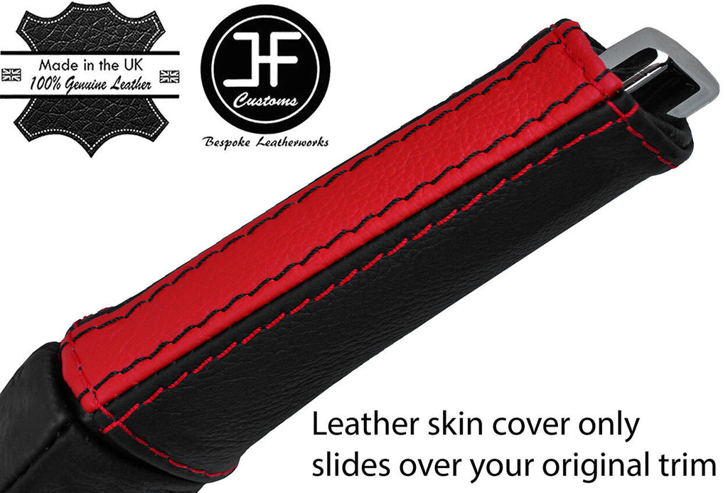 BLACK & RED STRIPE LEATHER HANDBRAKE HANDEL COVER FITS SEAT LEON MK3 12-17