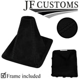 BLACK STITCH SUEDE GEAR GAITER + FRAME FOR SUBARU IMPREZA WRX STI 08-14