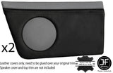 BLACK STITCH 2X REAR SPEAKER PANEL LEATHER COVERS FITS AUDI 80 CABRIO 1991-2000