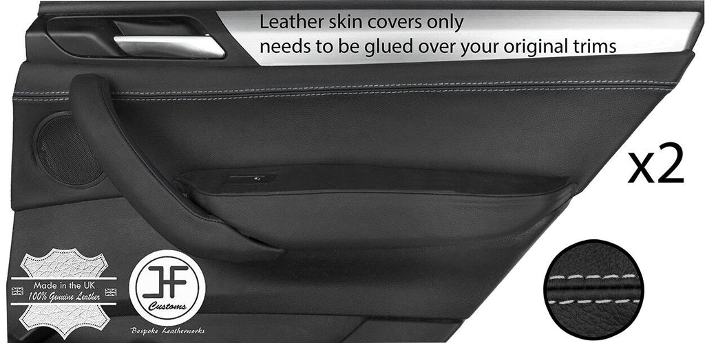 GREY STITCH 2X REAR  DOOR CARD TRIM LEATHER COVERS FOR BMW X4 F26 2014-2018
