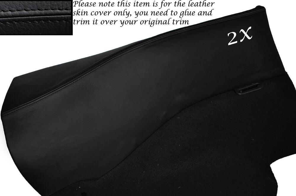 BLACK STITCH 2X REAR DOOR CARDS LEATHER SKIN COVERS FITS NISSAN 300ZX Z32 90-96