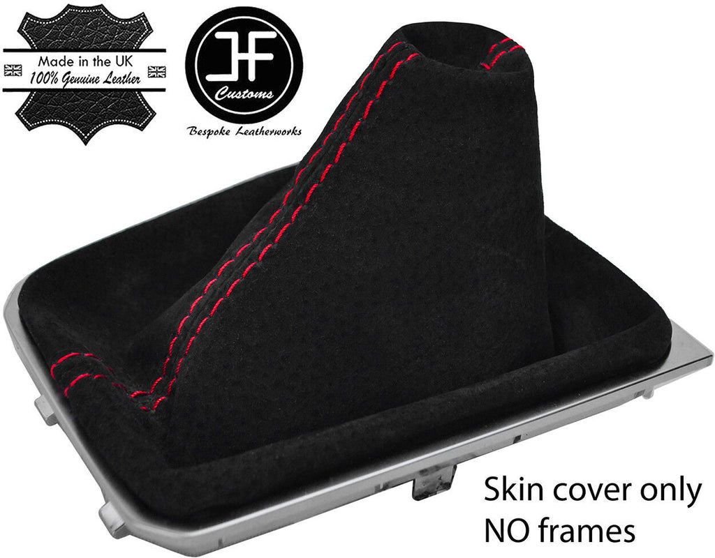 RED STITCHING REAL SUEDE MANUAL GEAR GAITER FITS VW ARTEON 2017-2019 CUSTOM NEW