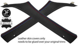 BLACK LEATHER TRI STITCH 2X A PILLAR COVERS FITS BMW 5 SERIES E60 E61 03-11