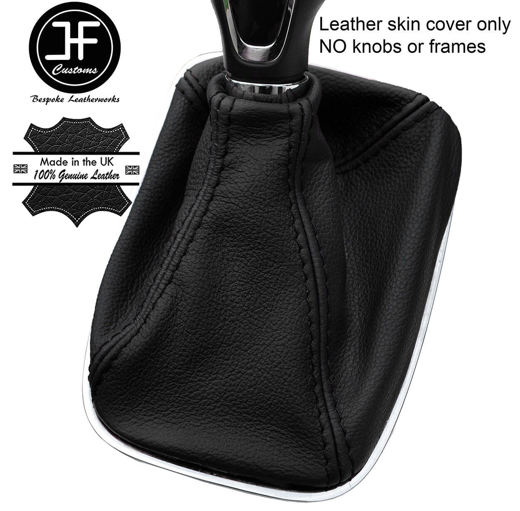 BLACK & BLACK TOP GRAIN LEATHER GEAR GAITER FITS VAUXHALL OPEL INSIGNIA 2008-16