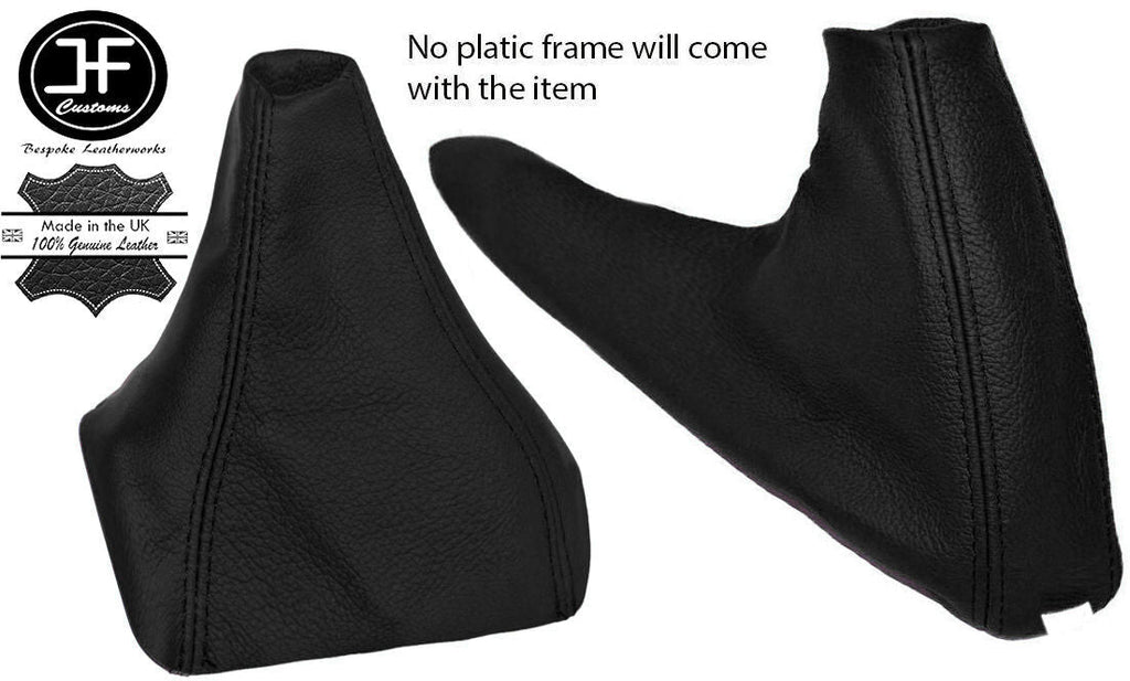 BLACK REAL LEATHER GEAR & HANDBRAKE GAITER FITS BMW E81 E82 E87 E88 CUSTOM NEW