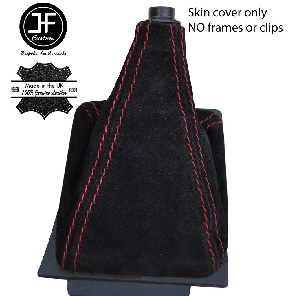 RED STITCHING REAL SUEDE MANUAL GEAR GAITER FITS AUDI 80 90 B3 1984-1990