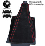 RED STITCHING REAL SUEDE MANUAL GEAR GAITER FITS AUDI 80 90 B3 1984-1990