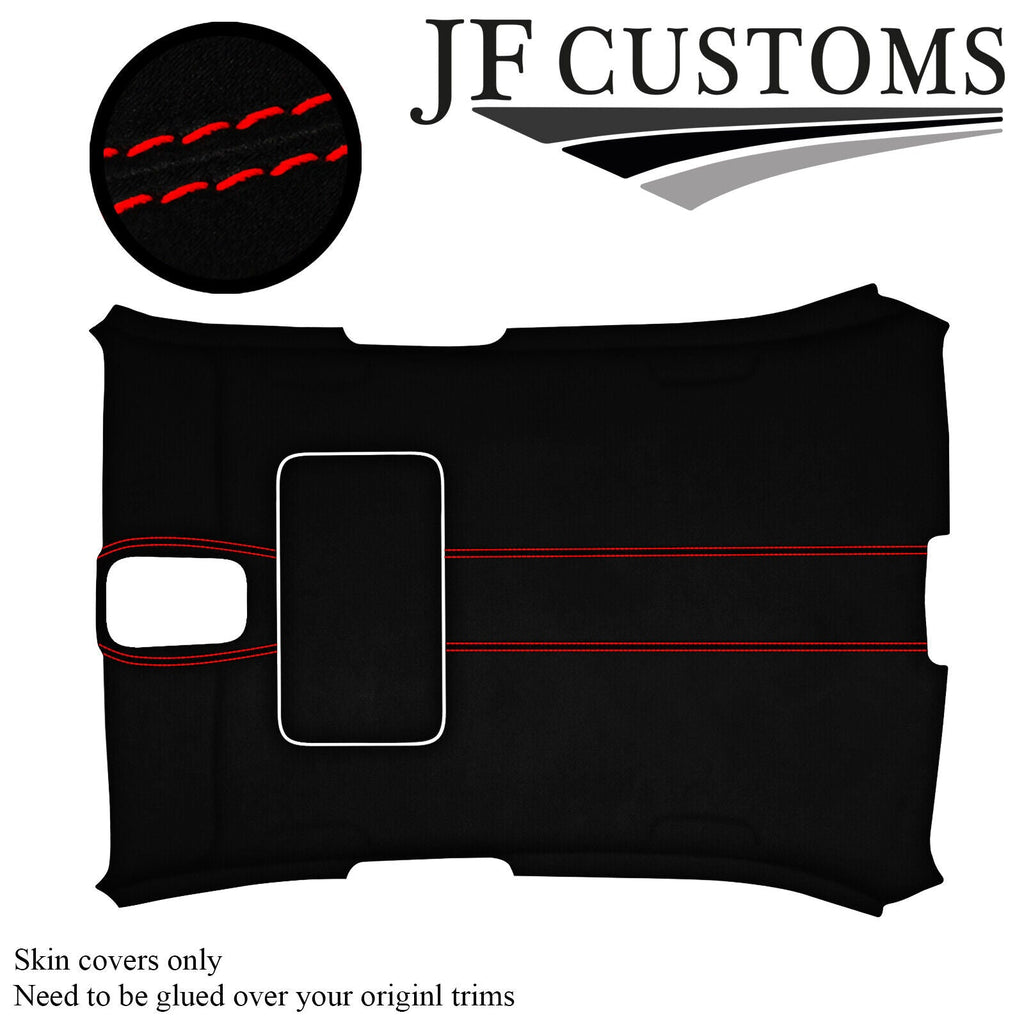 RED STITCH SUEDE SUNROOF HEADLINER ROOF COVER FOR JAGUAR X350 XJ8 04-07 5 DOOR