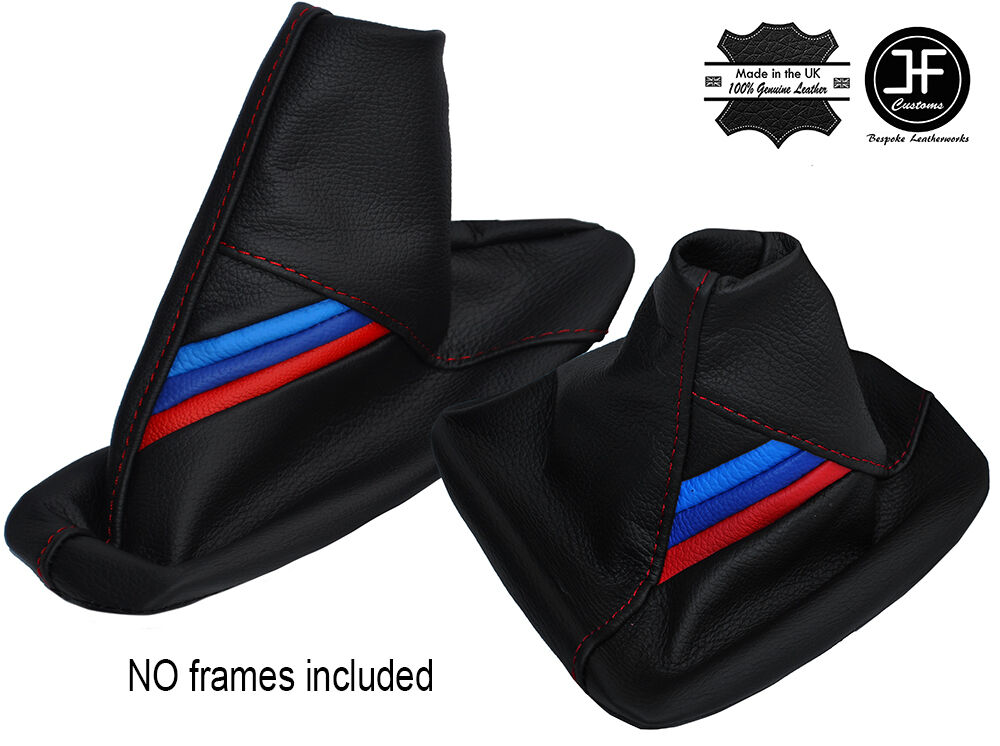 TRI STRIPES RED STITCH LEATHER GEAR & HANDBRAKE GAITER FITS BMW Z3 1995-2004