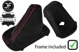 RED STITCH AUTO DSG SUEDE GEAR GAITER+PLASTIC FRAME FOR VW GOLF MK5 MK6 04-13