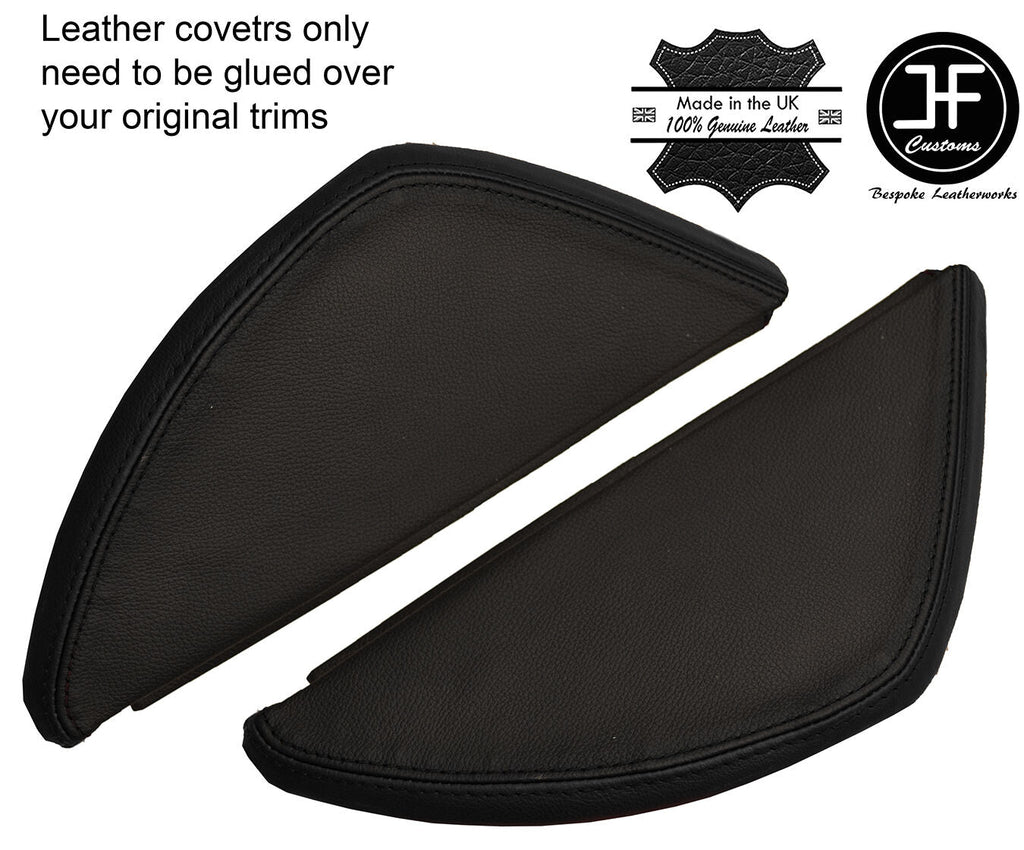 BLACK & BLACK LEATHER 2X DASH END SIDE TRIM COVERS FITS VW T5 TRANSPORTER 03-11