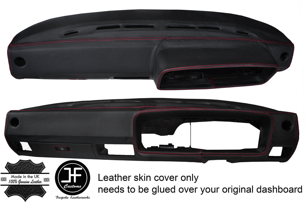 RED STITCHING DASH DASHBOARD REAL LEATHER COVER FITS VW GOLF MK1 JETTA EARLY