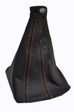 FITS FIAT UNO GEAR GAITER GENUINE BLACK LEATHER orange st CUSTOM NEW MADE IN UK