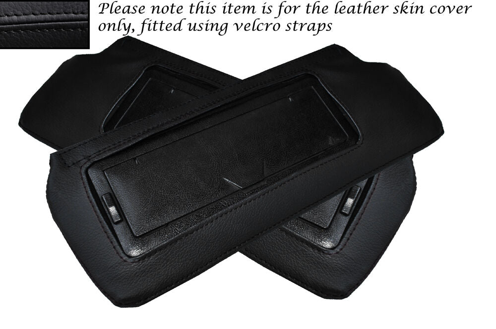 BLACK STITCH 2X SUN VISORS SKIN  COVERS FITS CORVETTE C4 TARGA TOP CABRIO 84-96