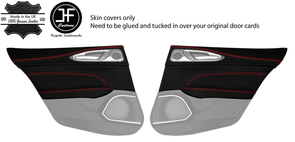 RED STITCH REAR DOOR CARD KIT NAPPA COVERS FOR ALFA ROMEO GIULIA 15-20