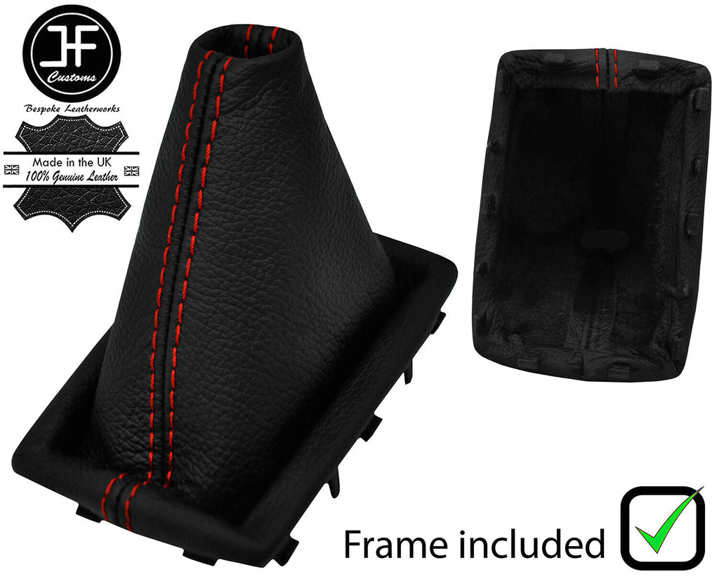 RED STITCH LEATHER MANUAL GEAR GAITER + PLASTIC FRAME FITS MG MG6 2011-2015