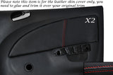 RED STITCH 2X REAR DOOR CARD SKIN COVERS FITS VAUXHALL OPEL CORSA D 06-14 5DR