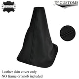 BLACK STITCH MANUAL LEATHER GEAR GAITER FITS VW VOLKSWAGEN CADDY LIFE MAXI 03-1
