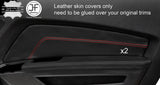 RED STITCH 2X DOOR CARD TRIM LEATHER COVERS FITS FORD MUSTANG 10-14 STYLE 2