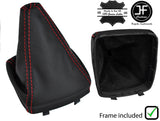 RED STITCH MANUAL LEATHER GEAR GAITER+PLASTIC FRAME FOR MONDEO MK4 IV 07-13