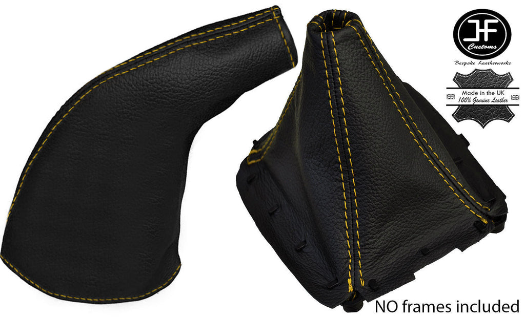 YELLOW STITCH LEATHER GEAR & HANDBRAKE GAITER FITS MAZDA MX5 MIATA EUNOS MK1