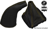 YELLOW STITCH LEATHER GEAR & HANDBRAKE GAITER FITS MAZDA MX5 MIATA EUNOS MK1