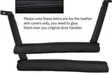 BLACK STITCH 2X DOOR HANDLE ARMREST TRIM SKIN COVER FITS PORSCHE 911 912 65-70