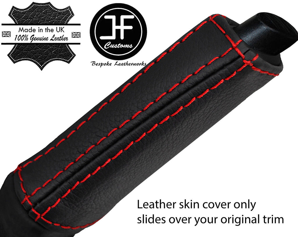 RED STITCHING HANDBRAKE HANDLE REAL LEATHER COVER FOR FORD FOCUS C MAX 03-07