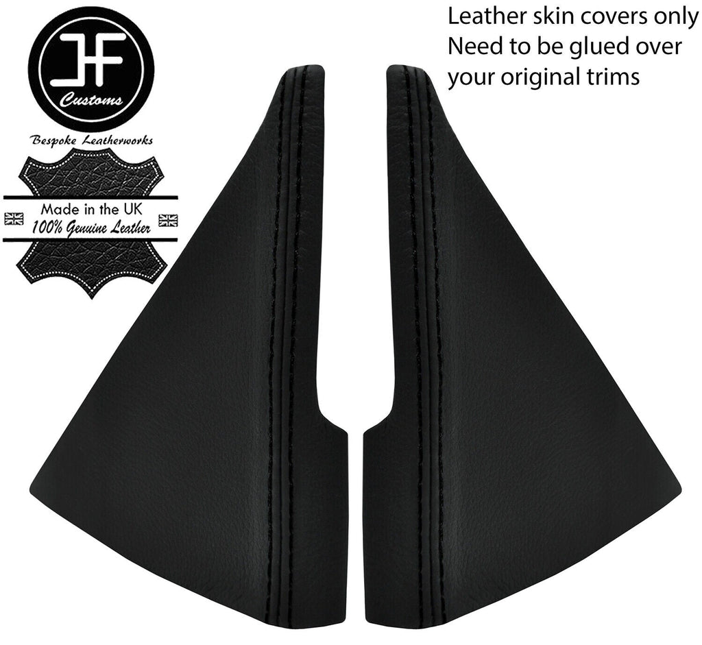 BLACK STICH 2X TRIANGLE CONSOLE SIDE TRIM LEATHER COVER FOR MAZDA MX5 MK3 05-08