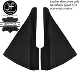 BLACK STICH 2X TRIANGLE CONSOLE SIDE TRIM LEATHER COVER FOR MAZDA MX5 MK3 05-08