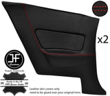 RED STITCH 2X REAR DOOR CARD FULL LEATHER COVER FITS NISSAN SKYLINE R34 98-02