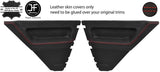 RED STITCH 2X REAR DOOR CARD LEATHER COVERS FOR RENAULT 5 CAMPUS 3 DOOR